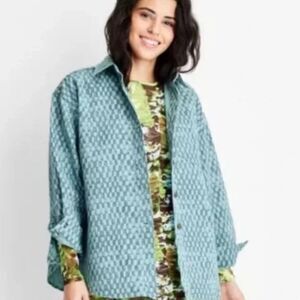 Future Collective x Gabriella Karefa-Johnson Checkered Denim Shacket Size XXS